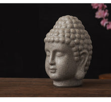 Load image into Gallery viewer, Sandstone/White Buddha Head
